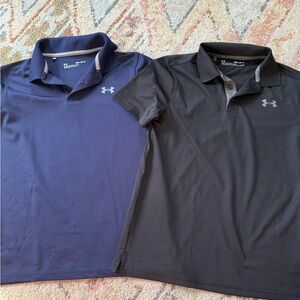 Under Armour Boys Youth size Medium Polo Shirts - Blue and Black